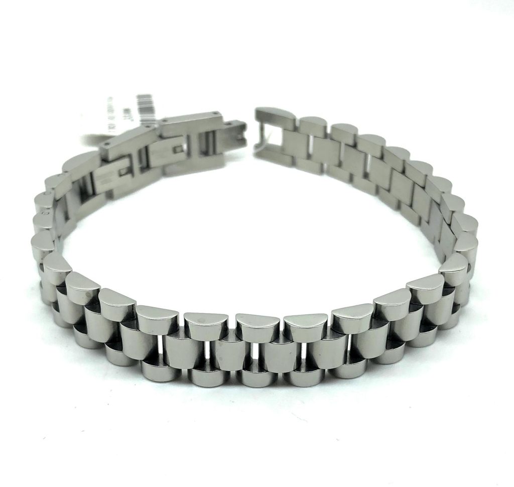 Bracciale in acciaio maglia stile Presidente TRE7