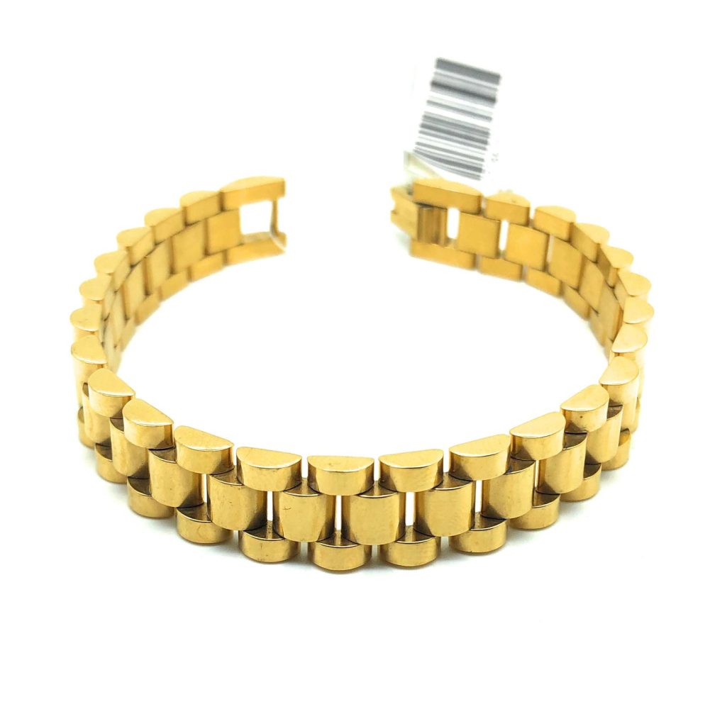 Bracciale in acciaio maglia stile Presidente TRE2