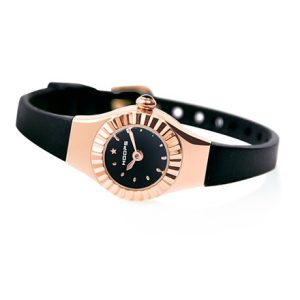 Orologio Donna Hoops 2470L-RG01 Piccolo Cinturino Nero Silicone | Cassa Tonda Oro Rosa Design