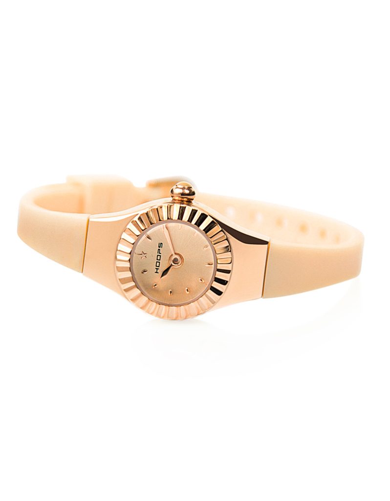 Orologio Donna Hoops 2470L-RG04 Mini Cinturino Nude Silicone | Cassa Tonda Oro Rosa Design