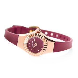 Orologio Donna Hoops 2470L-RG07 Mini Cinturino Bordeaux Silicone | Cassa Tonda Oro Rosa Design