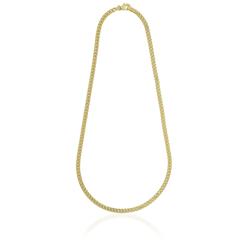 Collana Catena Cubana Sottile UNOAERRE Bronzo Dorato (2520) | Maglia Groumette Piatta Lunghezza Media | Gioiello Basico Made in Italy