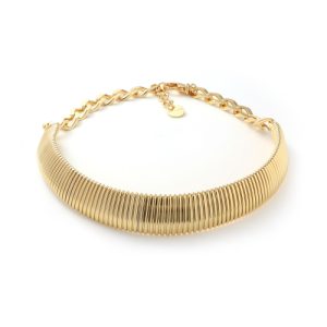 Collana Donna Unoaerre Tubogas in Bronzo Placcato Oro Giallo Made in Italy