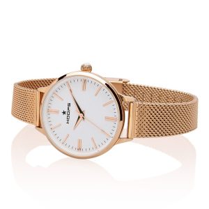 Orologio Donna Hoops 2610L-RG01 Cassa Oro Rosa | Bracciale Maglia Milano | Quadrante Bianco Minimal