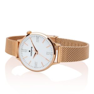 Orologio Donna Hoops 2610LD-RG01 Gioiello Oro Rosa | Bracciale Maglia Milano | Quadrante Bianco Diamantato