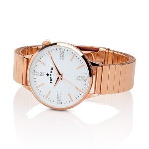 Orologio Hoops Donna 2613LD-RG01 Gioiello Bracciale Elastico Oro Rosa | Quadrante Bianco Diamantato