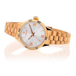 Orologio Hoops Donna 2618L-RG02 Bracciale Maglia Oro Rosa | Quadrante Bianco Numeri Arabi | Lunetta Godronata