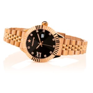 Orologio Hoops 2619LD-RG02 Donna Gioiello Oro Rosa | Datario | Diamanti | Numeri Romani | Lunetta Godronata