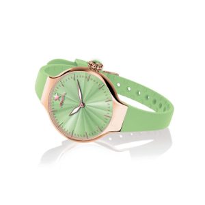 Orologio Hoops 2634L-YG13 Donna/Unisex Sportivo Oro Rosa | Quadrante Verde Menta Raggiera | Cinturino Silicone Lime