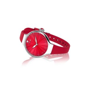 Orologio Hoops 2634L-S03 Donna Sportivo Acciaio | Quadrante Rosso Raggiera | Cinturino Silicone Rosso