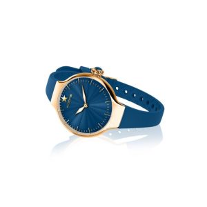 Orologio Hoops 2634L-YG05 Donna Sportivo Oro Giallo | Quadrante Blu Raggiera | Cinturino Silicone Blu Scuro