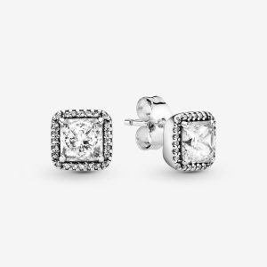 Orecchini Pandora Punto Luce Quadrato 290591CZ