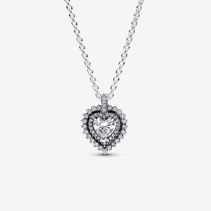 Collana Pandora Punto Luce Cuore e Pavè 393099C01-45