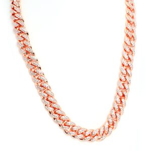 Collana cuban style in acciaio rosato CBN6