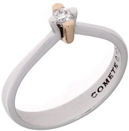 Anello Comete in oro bianco e rosa con diamante ANB 859