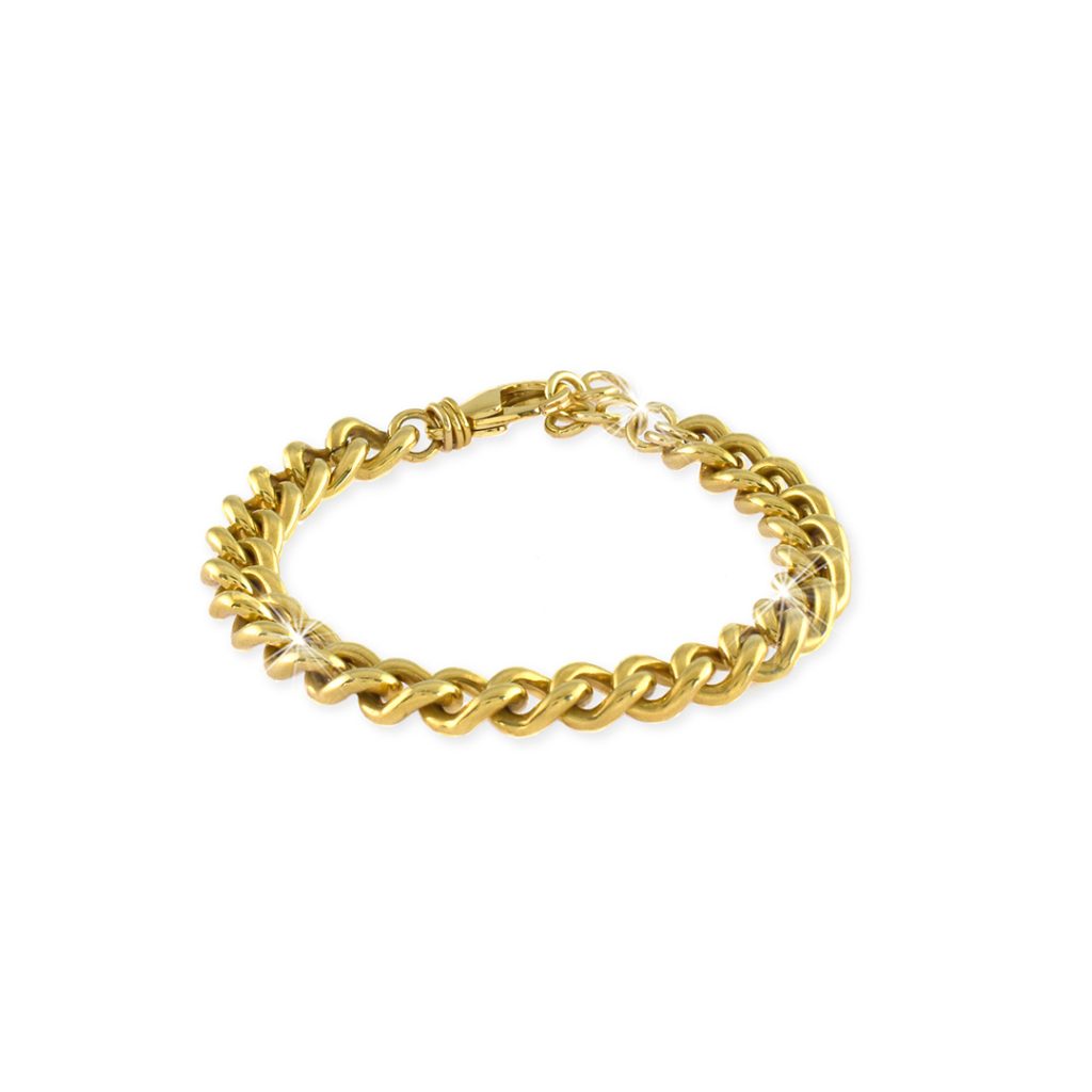 Bracciale Bronzo Dorato UNOAERRE | Maglia Fitta Popcorn | Gioiello Semirigido Made in Italy