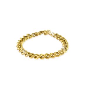 Bracciale Bronzo Dorato UNOAERRE | Maglia Fitta Popcorn | Gioiello Semirigido Made in Italy
