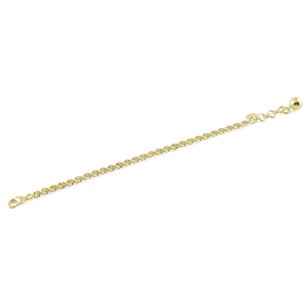Bracciale Unoaerre Regolabile in Bronzo Dorato Made in Italy | Catena Twist con Sfera Terminale – Essenziale e Luminoso