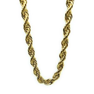 Collana a fune in acciaio dorato FN1