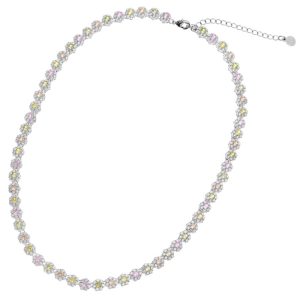 Collana Tennis Ottaviani Fiori con Zirconi Multicolore e Bianchi | Girocollo Elegante 501116C