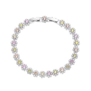 Bracciale Tennis Ottaviani Fiori con Zirconi Multicolore e Bianchi | Gioiello Elegante 501116D