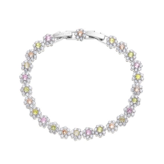 Bracciale Tennis Ottaviani Fiori con Zirconi Multicolore e Bianchi | Gioiello Elegante 501116D