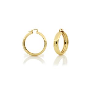 Orecchini a Cerchio Spessi UNOAERRE Bronzo Dorato | Creoli Tubolari Lisci | Gioiello Classico Made in Italy