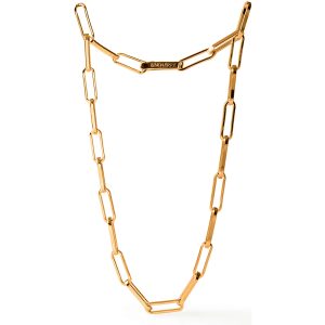 Collana Doppio Filo UNOAERRE Bronzo Dorato | Pendenti Ovali Sottili | Gioiello Layering Made in Italy