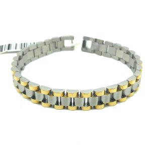 Bracciale in acciaio maglia stile Presidente TRE3