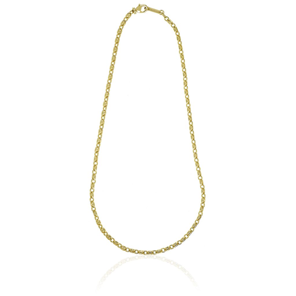 Collana Catena Rolo Sottile UNOAERRE Bronzo Dorato (2512) | Maglia Tonda Forzatina Lunghezza Media | Gioiello Basico Made in Italy