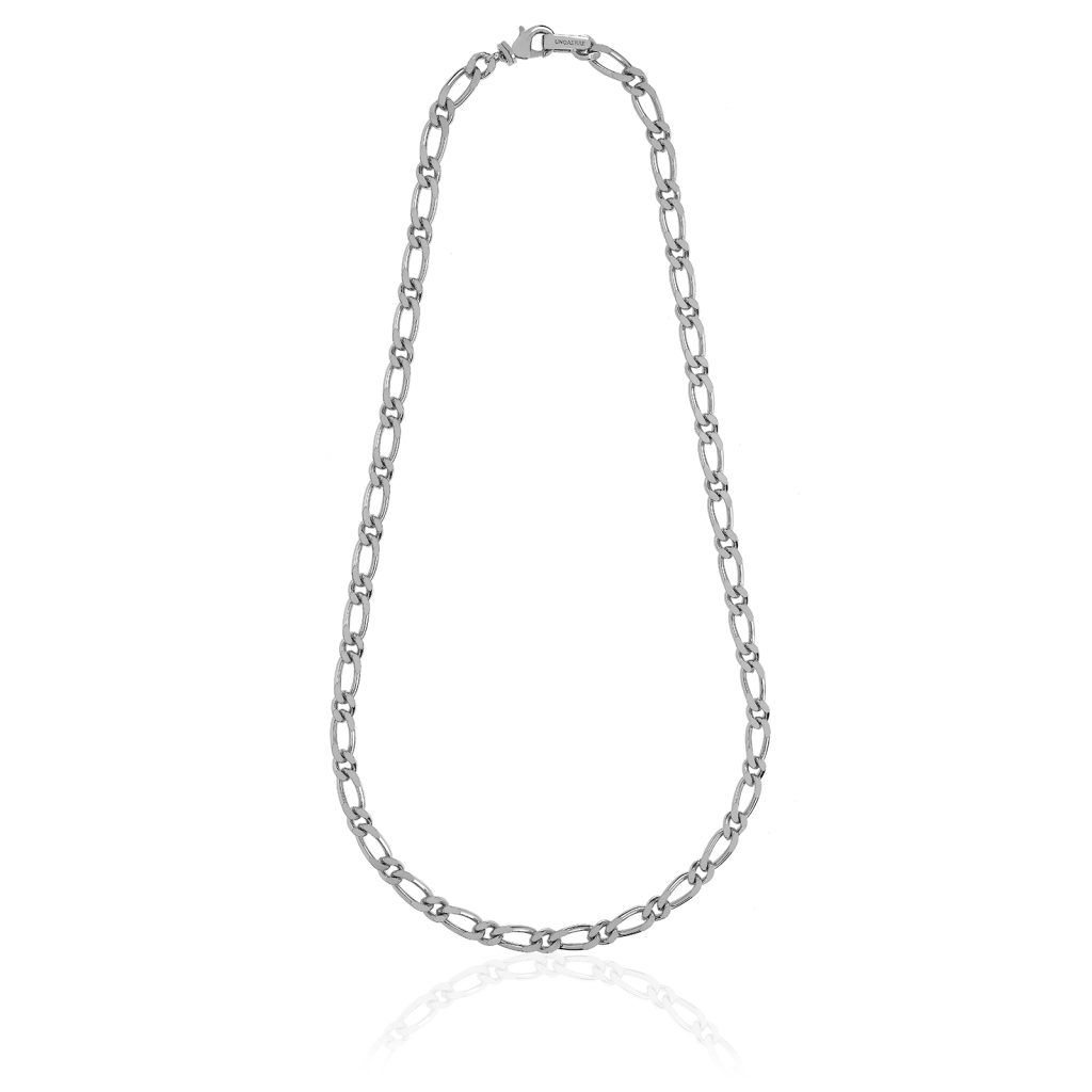 Collana Unoaerre a Catena Ovalizzata in Bronzo Argentato Made in Italy | Design Moderno e Luminoso – Stile Minimalista