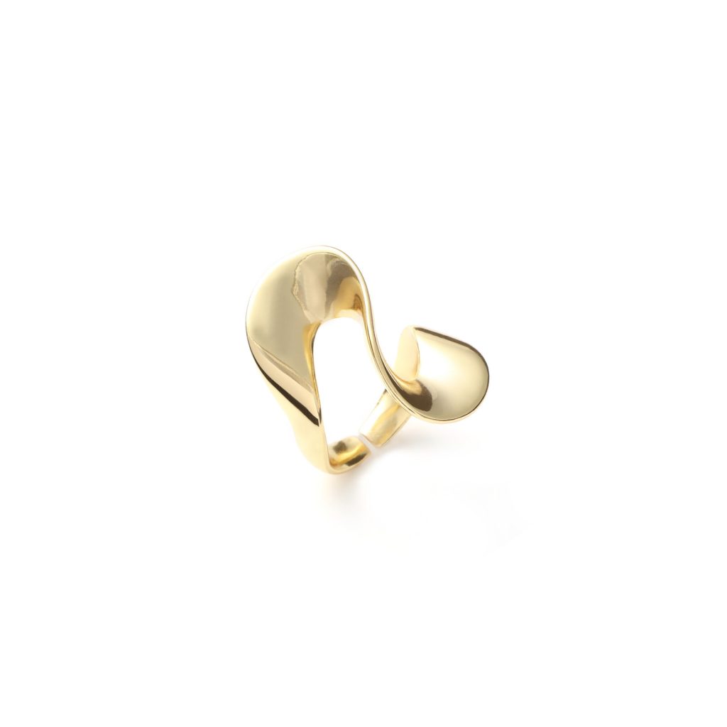 Anello Unoaerre Regolabile in Bronzo Dorato Made in Italy | Design Scultoreo Astratto Placcato Oro – Arte da Indossare