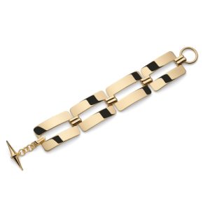 Bracciale Unoaerre a Maglie Larghe in Bronzo Dorato Made in Italy | Design Moderno a Placche Placcate Oro – Stile Audace