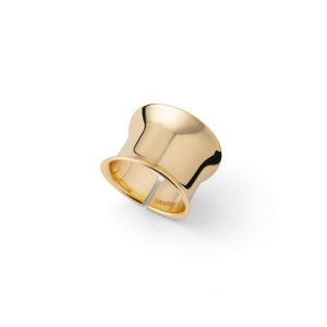 Anello Donna Unoaerre Scultoreo in Bronzo Placcato Oro Giallo Made in Italy Regolabile