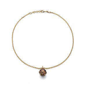 Collana Unoaerre Corta in Bronzo Dorato Made in Italy | Charm Mina Bronzo– Stile Audace e Moderno
