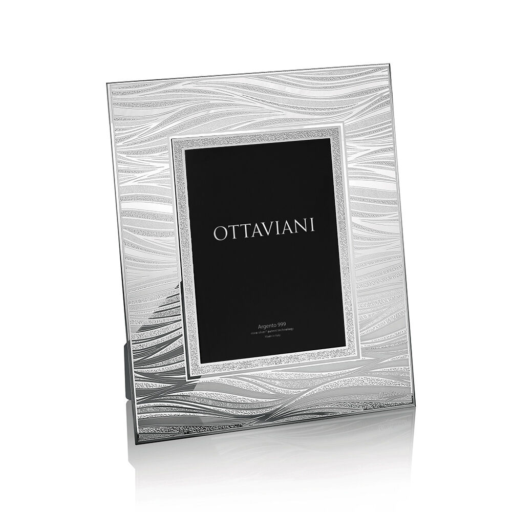 Cornice Foto Ottaviani Design Ondulato Moderno in Argento 999 Laminato – Made in Italy
