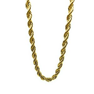 Collana a fune in acciaio dorato FN3