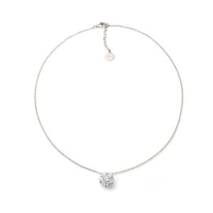 Collana Punto Luce Argento 925 UNOAERRE | Ciondolo Sfera Zirconi Bianchi | Gioiello Milleluci Made in Italy
