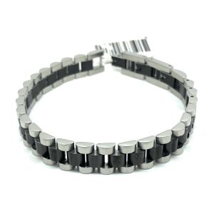 Bracciale in acciaio maglia stile Presidente TRE4