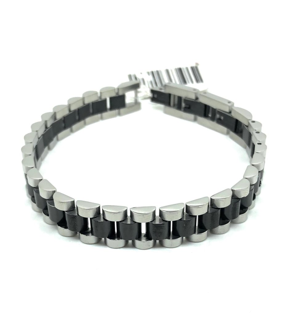 Bracciale in acciaio maglia stile Presidente TRE4