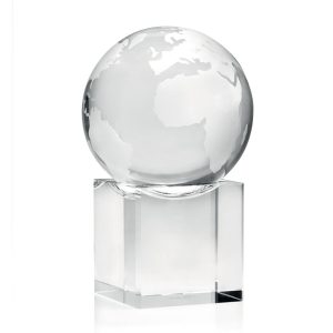 Scultura mappamondo in cristallo Ottaviani Home 800255