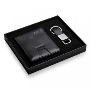 Set Regalo Ottaviani Uomo: Portafoglio in Pelle Nero e Portachiavi Elegante