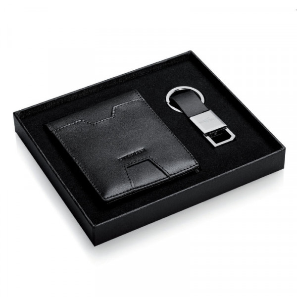 Set Regalo Ottaviani Uomo: Portafoglio in Pelle Nero e Portachiavi Elegante