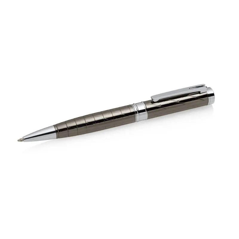 Penna a Sfera di Lusso in Metallo Gunmetal con Finitura a Scaglie