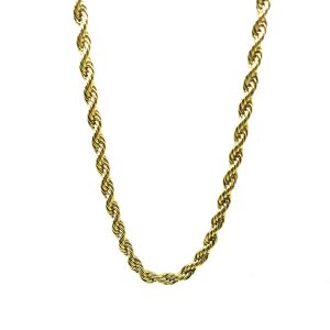 Collana a fune in acciaio dorato FN2