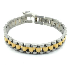 Bracciale in acciaio maglia stile Presidente TRE8