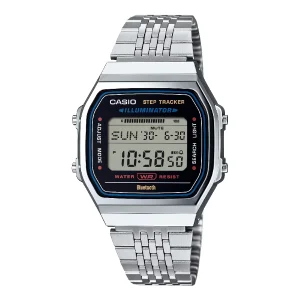 Orologio Casio ABL-100WE-1AEF Digitale Bluetooth Step Tracker | Vintage Illuminator Acciaio Silver | Smartwatch Retrò Unisex