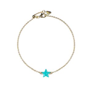 Bracciale Donna Catena Sottile B1P-YG02 Argento dorato | Stella Turchese