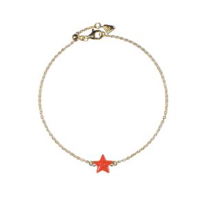 Bracciale Donna B1P-YG03 Argento Giallo | Stella Arancione Minimalista