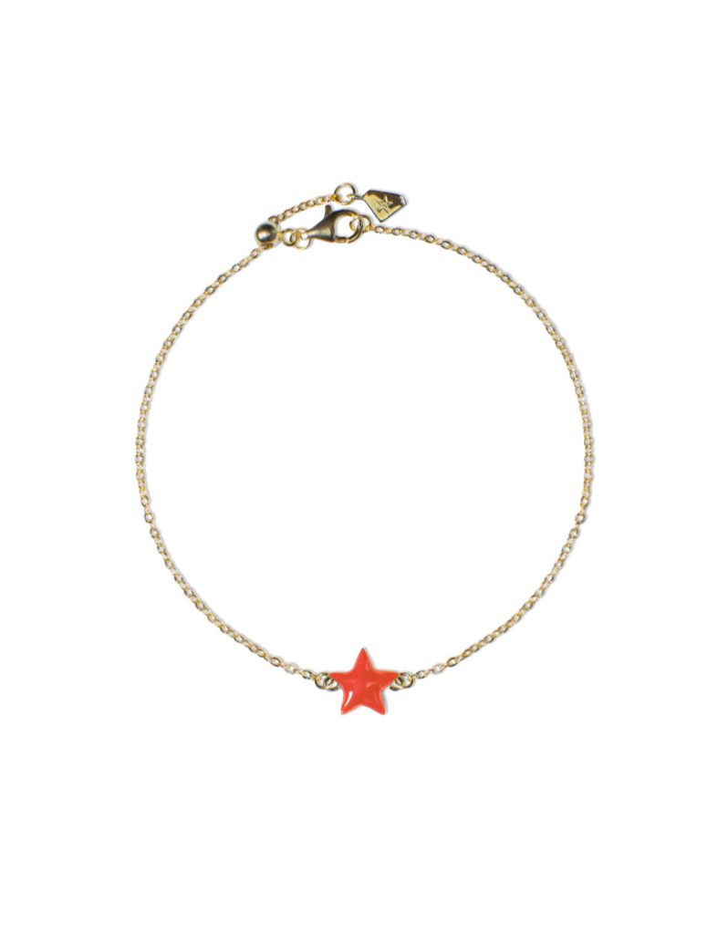 Bracciale Donna B1P-YG03 Argento Giallo | Stella Arancione Minimalista
